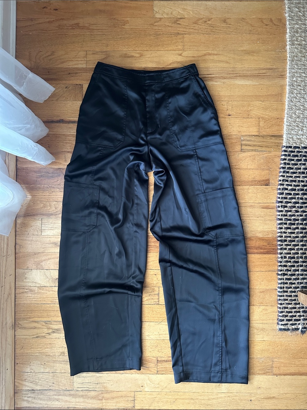 Wide Leg Black Women's Utility Trousers